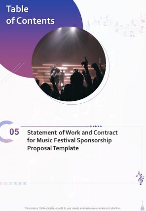 One pager music festival sponsorship proposal template