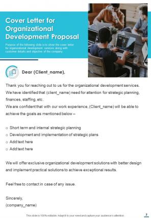 One pager organizational development proposal template
