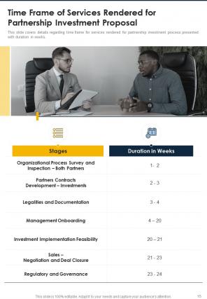 One pager partnership investment proposal template