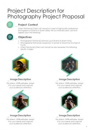 One pager photography project proposal template