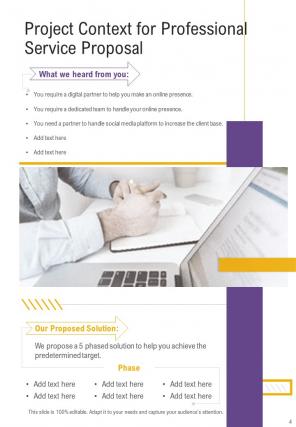 One pager professional service proposal template