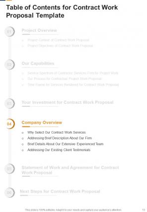 One pager proposal for contract work template