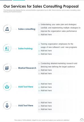 One pager sales consulting proposal template