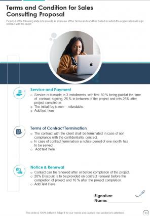 One pager sales consulting proposal template