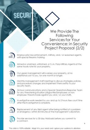 One pager security project proposal template