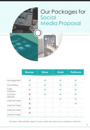 One pager social media proposal template