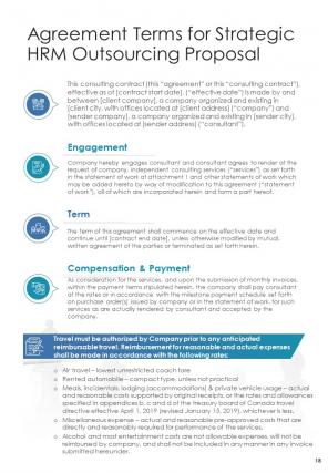 One pager strategic hrm outsourcing proposal template