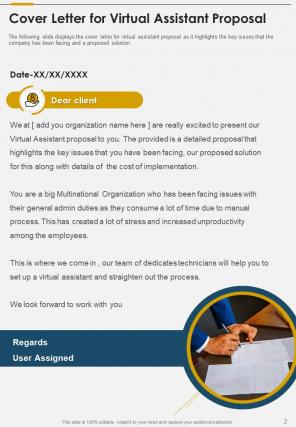 One pager virtual assistant proposal template