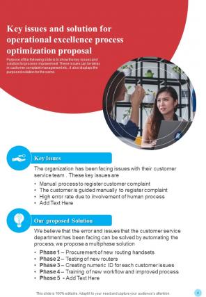 Operational Excellence Process Optimization Proposal Report Sample Example Document