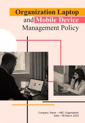 Organization Laptop And Mobile Device Management Policy HB V