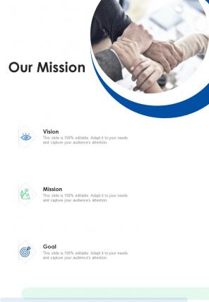 Our Mission Business Transformation Proposal One Pager Sample Example Document