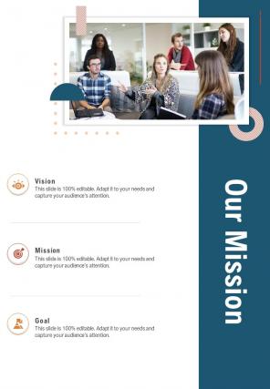 Our Mission Commercial Proposal One Pager Sample Example Document