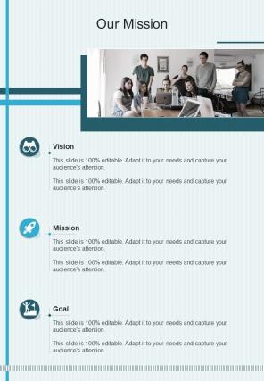 Our Mission Enterprise Software Proposal Template One Pager Sample Example Document