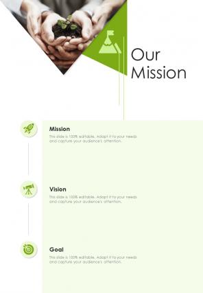 Our Mission SEO Proposal One Pager Sample Example Document