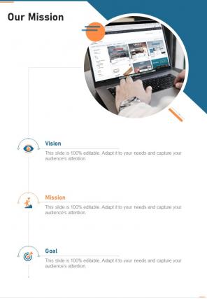Our Mission Software Freelance Proposal One Pager Sample Example Document