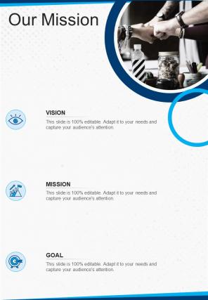 Our Mission Wealth Advisory Proposal One Pager Sample Example Document