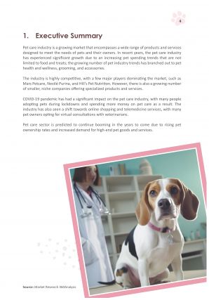 Pet Care Industry Overview 2023 Pdf Word Document IR V Template Impactful