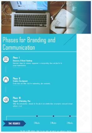 Phases For Branding And Communication One Pager Sample Example Document