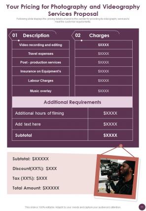 Photography And Videography Services Proposal Example Document Report Doc Pdf Ppt