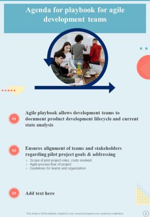 Playbook For Agile Development Teams Report Sample Example Document Informative Appealing