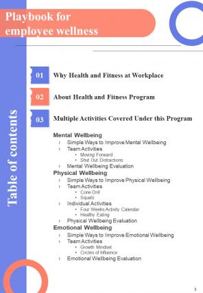 Playbook For Employee Wellness Report Sample Example Document
