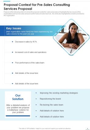 Pre Sales Consulting Services Proposal Report Sample Example Document