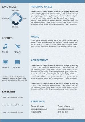 Professional cv design powerpoint 2 pages a4 template