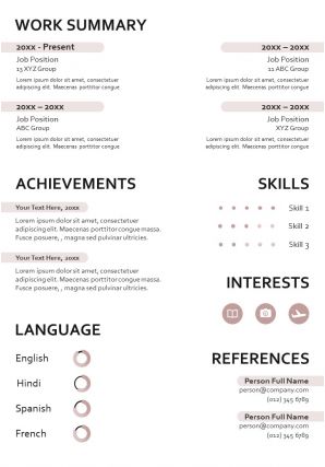Professional cv format for content writer