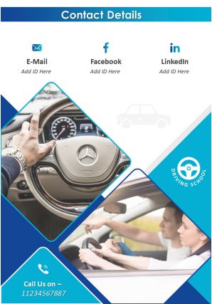 Professional driving school four page brochure design template