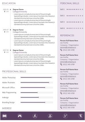Professional resume summary statement template