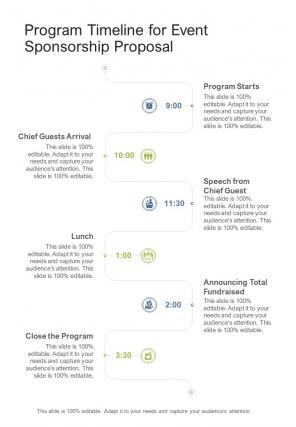Program Timeline For Event Sponsorship Proposal One Pager Sample Example Document