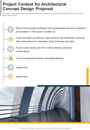Project Context For Architectural Concept Design Proposal One Pager Sample Example Document