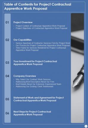Project Contractual Apprentice Work Proposal Example Document Report Doc Pdf Ppt
