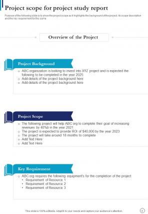 Project Study Report Sample Example Document