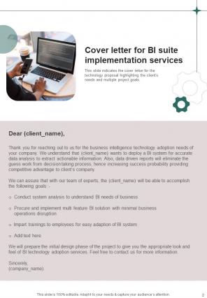 Proposal For BI Suite Implementation Report Sample Example Document Multipurpose Good