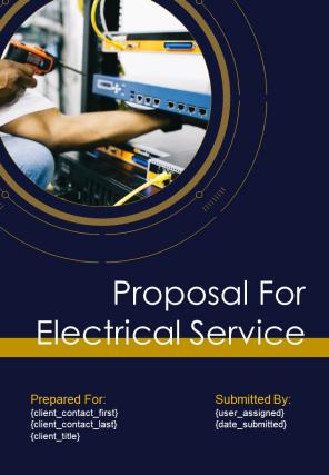 Proposal For Electrical Service Report Sample Example Document