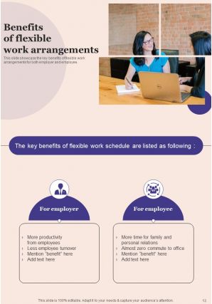 Proposal For Flexible Work Arrangements Report Sample Example Document Engaging Attractive