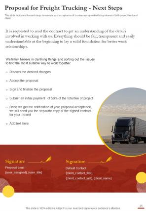 Proposal For Freight Trucking Report Sample Example Document