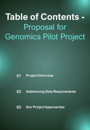Proposal For Genomics Pilot Project Report Sample Example Document Designed Slides