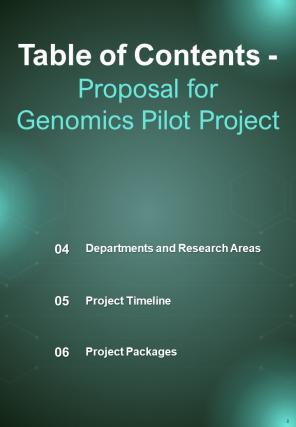 Proposal For Genomics Pilot Project Report Sample Example Document Interactive Slides