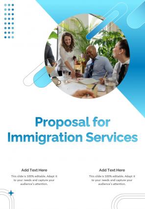 Proposal For Immigration Services One Pager Sample Example Document