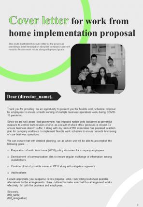 Proposal For Work From Home Implementation Report Sample Example Document Impactful Designed