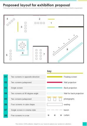 Proposed Layout For Exhibition Proposal One Pager Sample Example Document