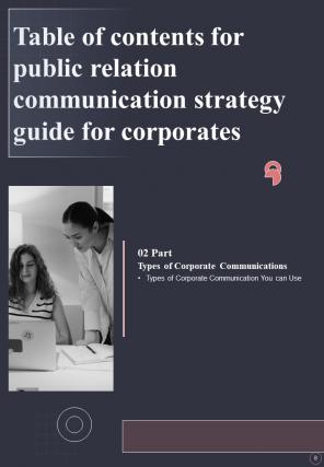 Public Relation Communication Strategy Guide For Corporates Report Sample Example Document Analytical Customizable