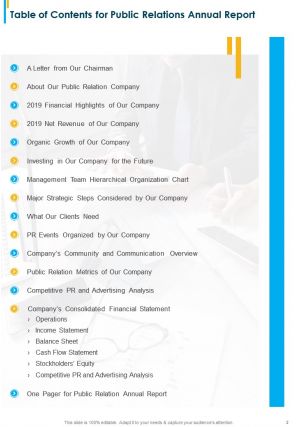 Public relations annual report pdf doc ppt document report template