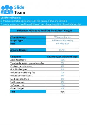 Publicity Investment Excel Spreadsheet Worksheet Xlcsv XL Bundle V Pre-designed Adaptable