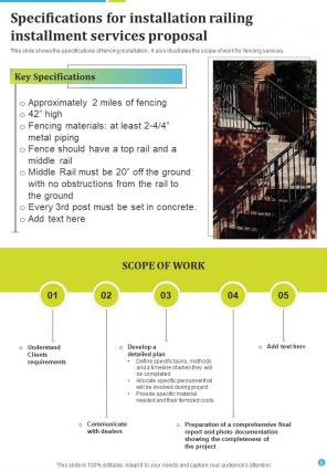 Railing Installment Services Proposal Report Sample Example Document