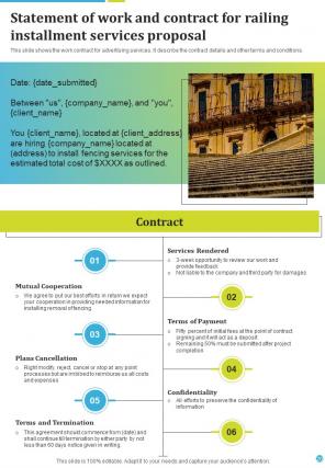Railing Installment Services Proposal Report Sample Example Document