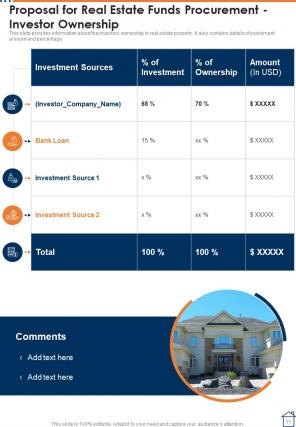 Real estate funds procurement proposal example document report doc pdf ppt