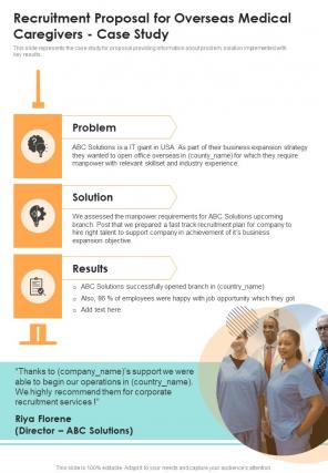 Recruitment Proposal For Overseas Medical Caregivers Case Study One Pager Sample Example Document